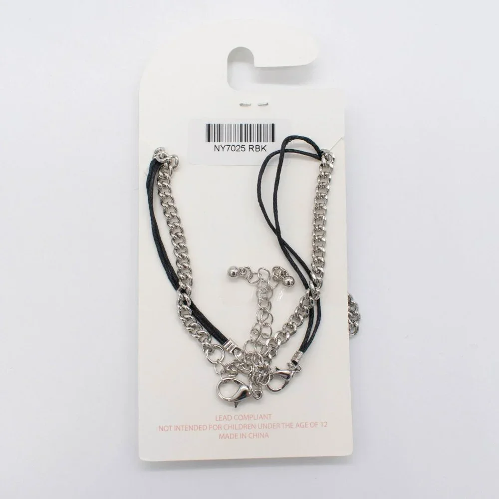 Carisma Women's‎ Black and Silver Tone Chain Choker Necklace